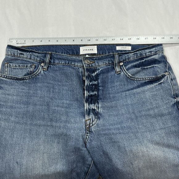 Frame Denim Jeans Blue Straight Medium Wash Distressed Le Slouch Sz 31 (38X29) - Picture 8 of 10